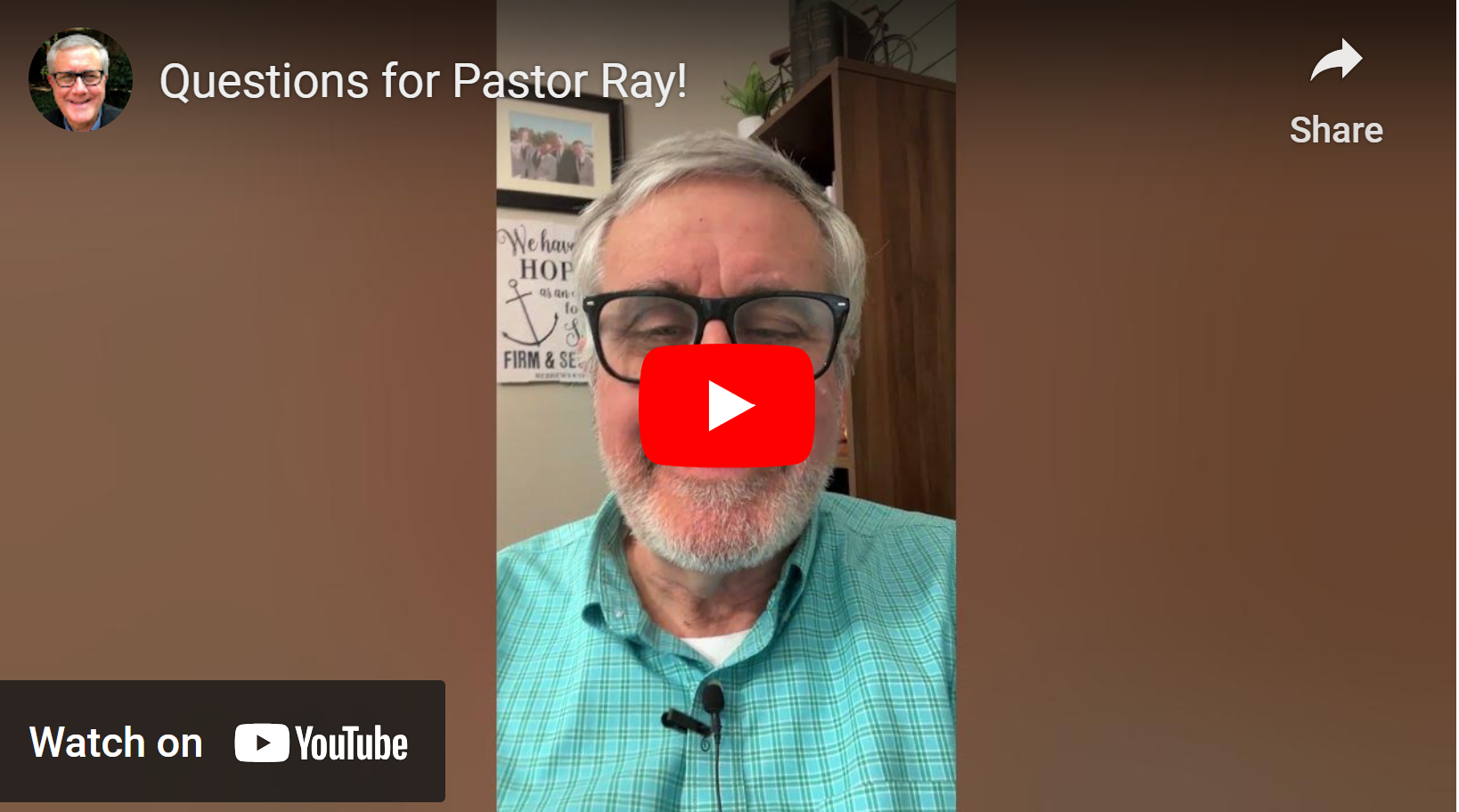 Questions for Pastor Ray Tuesday Night!